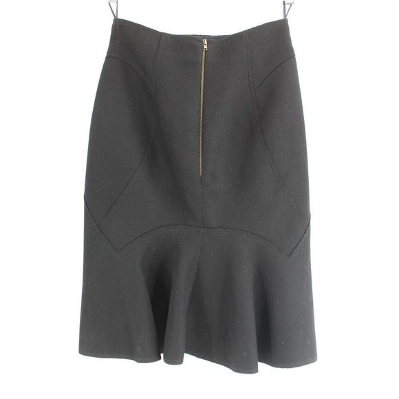 6267 Black Pencil Skirt High Waist Knee Length 100% Virgin Wool Wiggle Midi 40/4 - Picture 5 of 11